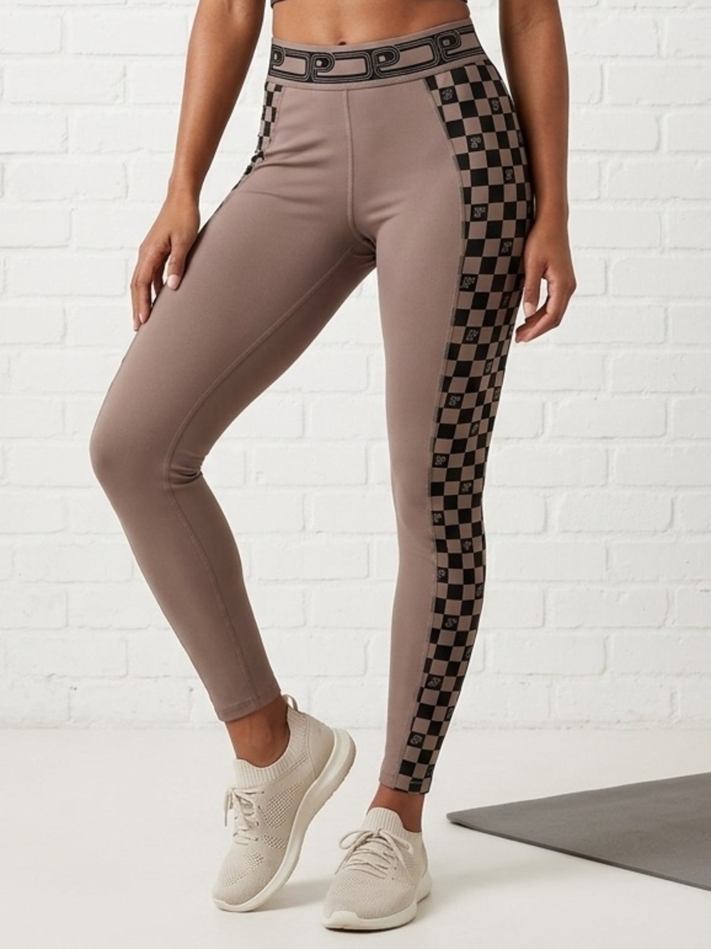 Victoria’s Secret PINK Checkered Leggings Y2K Moto Racer Activewear Large
